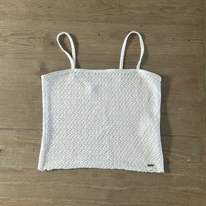 Hollister white textured tank S